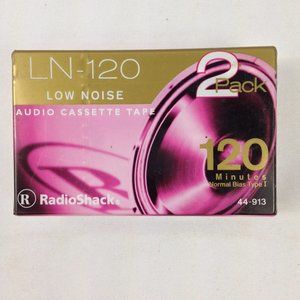 Radio Shack  Audio Cassette Tape 2 Pack LN-120 Low Noise 44-913 New Sealed